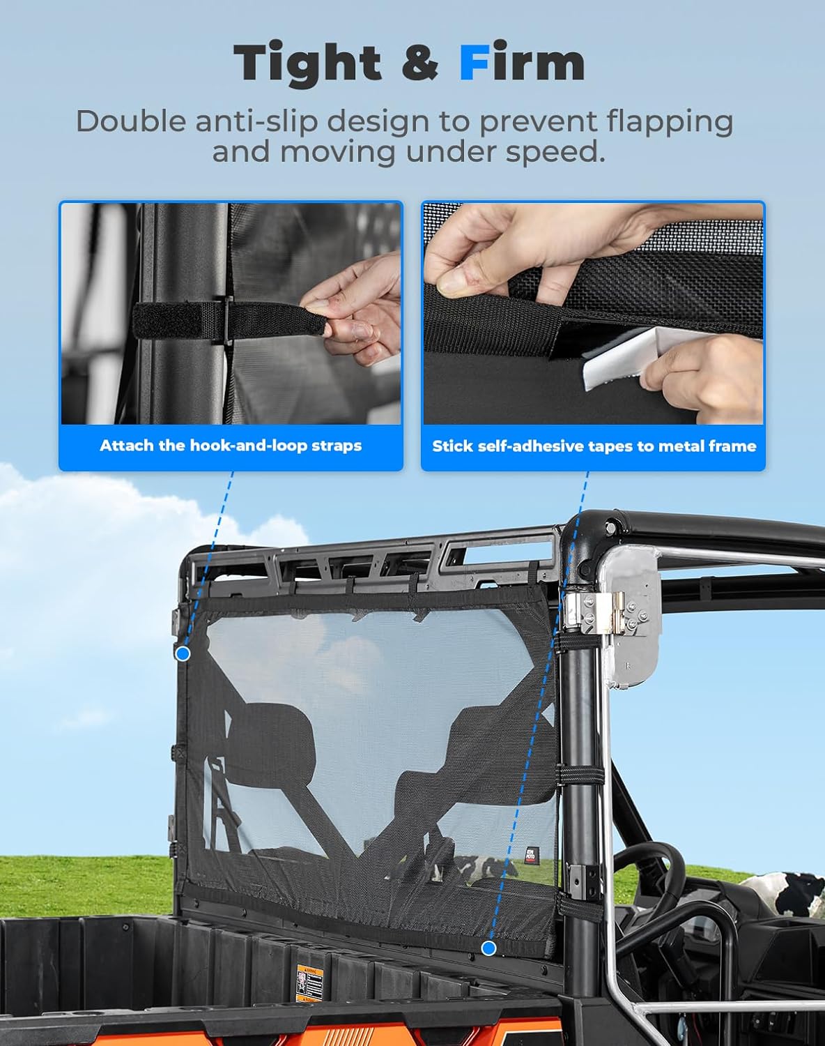 Kemimoto UTV Sunshade Window Net for Polaris Ranger 1000 XP/CREW