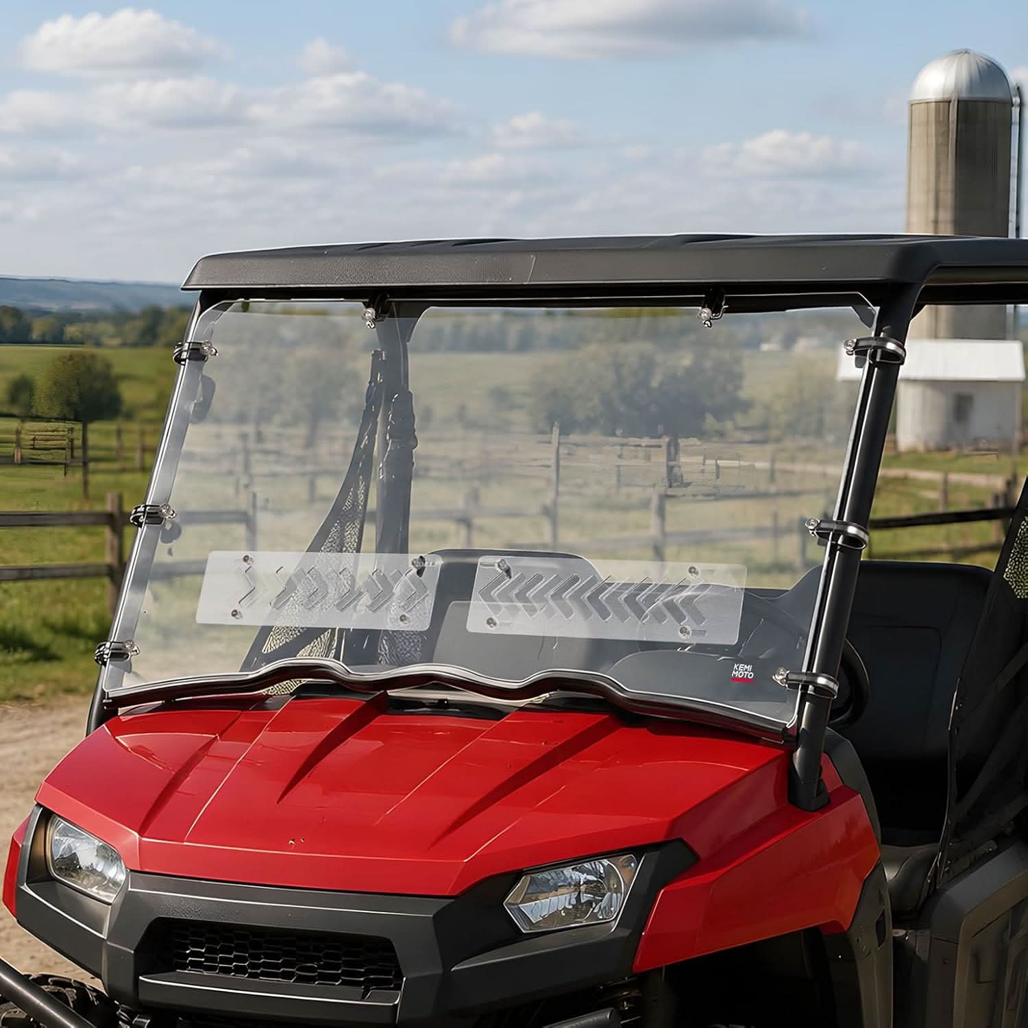 Kemimoto Vented Windshield Scratch-Resistant for Polaris Ranger 400 2010-2014