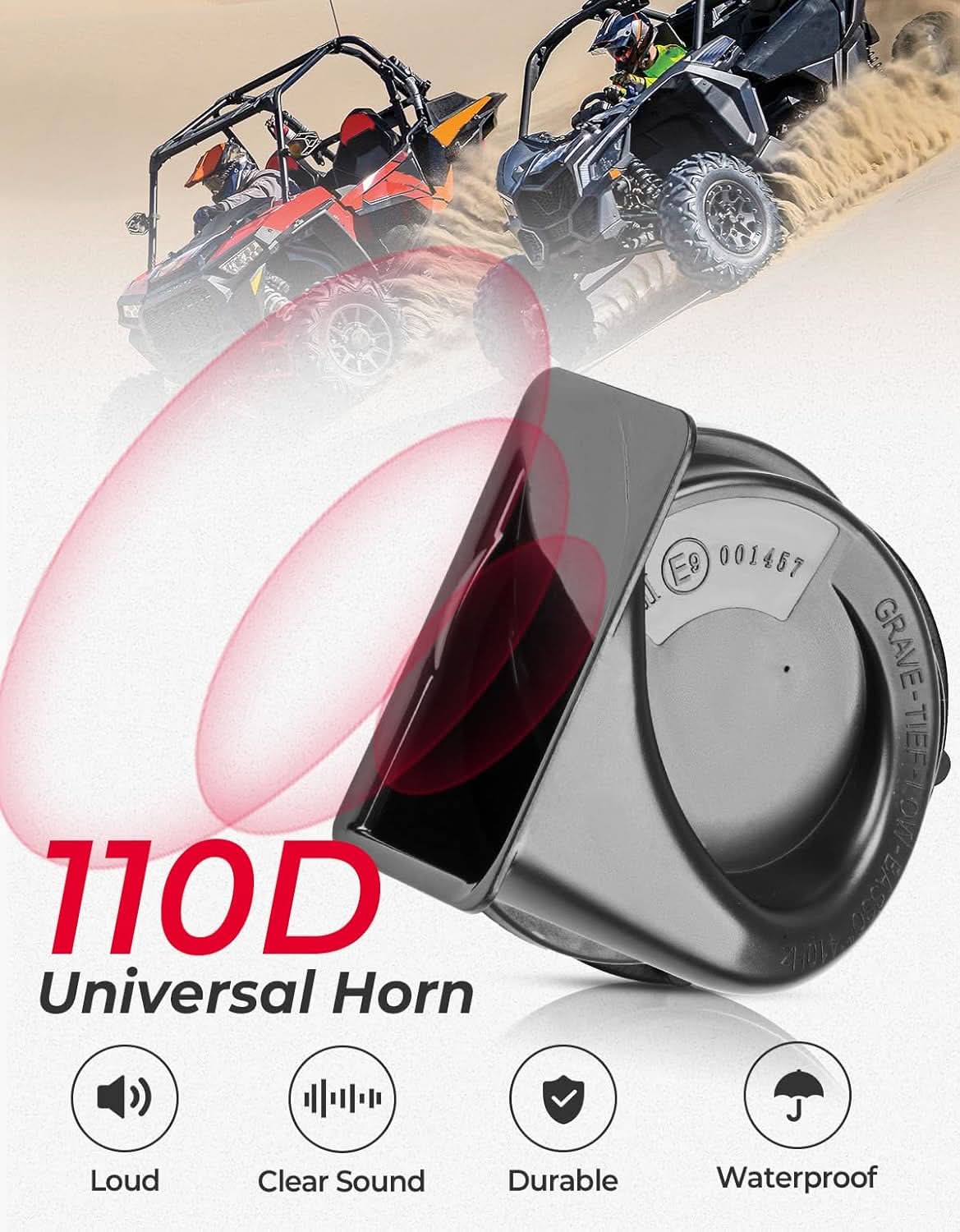 Kemimoto 4 Amber & 4 Red UTV Turn Signal Kit