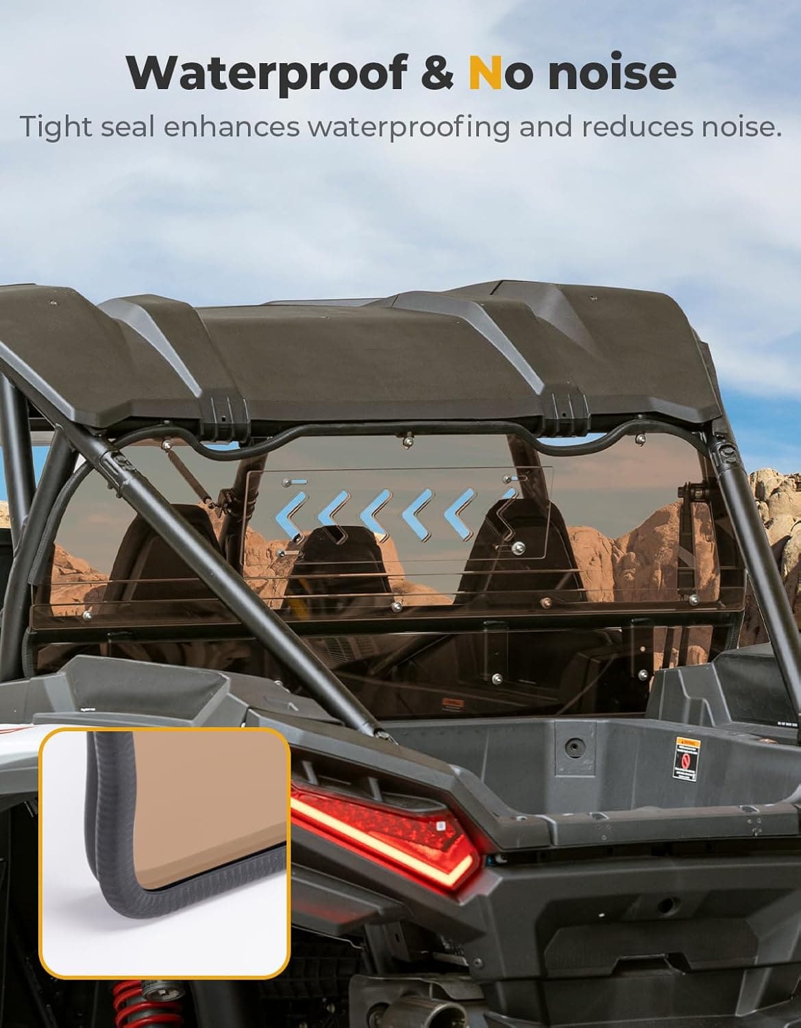 Kemimoto Tinted Rear Windshield for Polaris RZR XP 1000 2024-2025