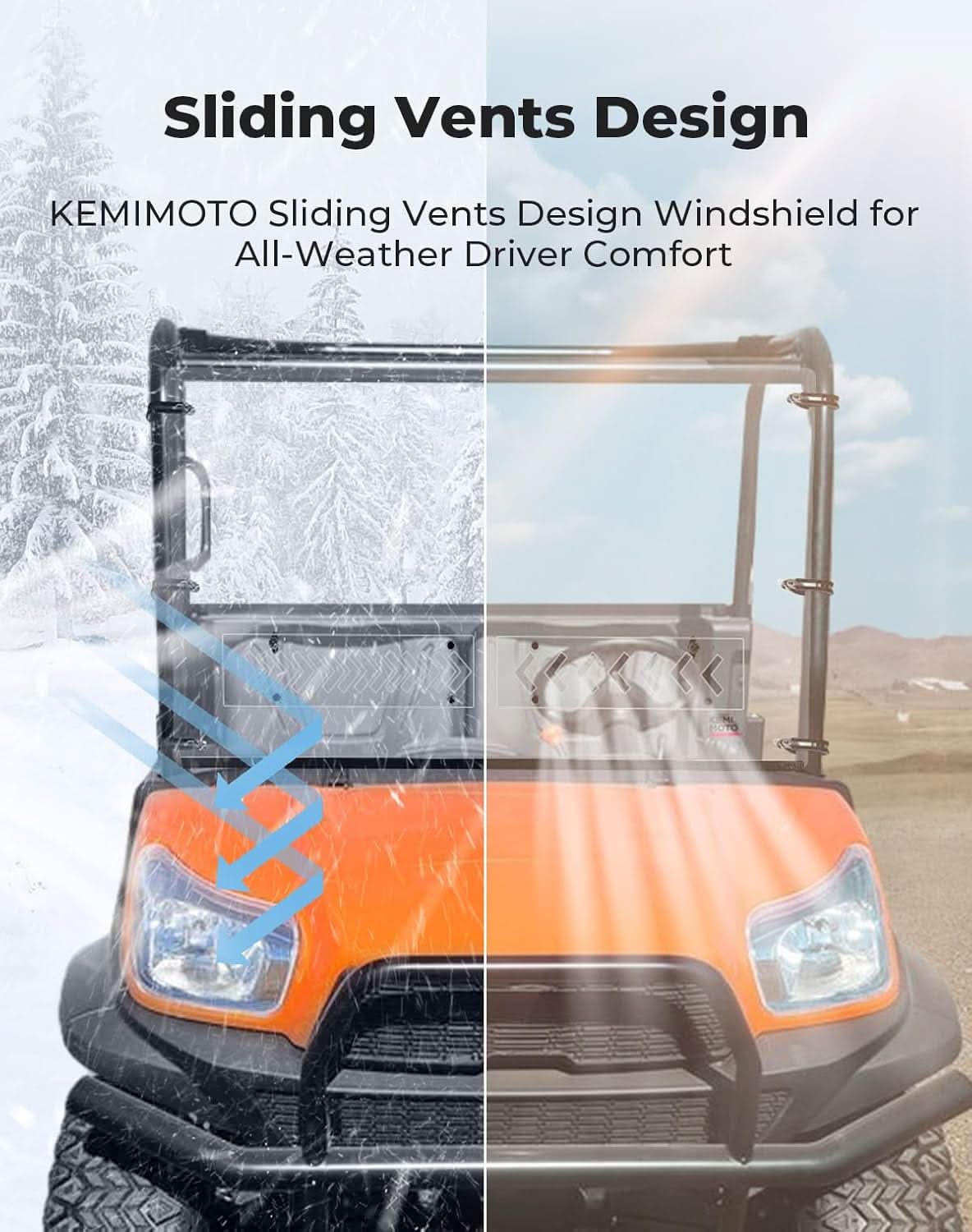 Front Windshield with Vent For Kubota RTV X900/ X1120