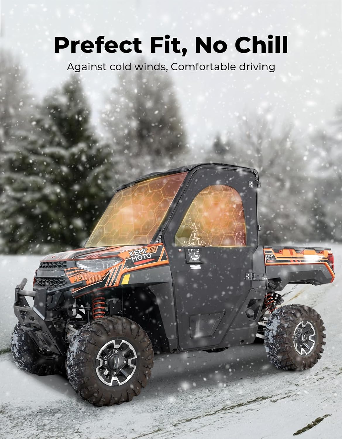 Kemimoto Doors with Steel Frame for Polaris Ranger 1000/XP 1000