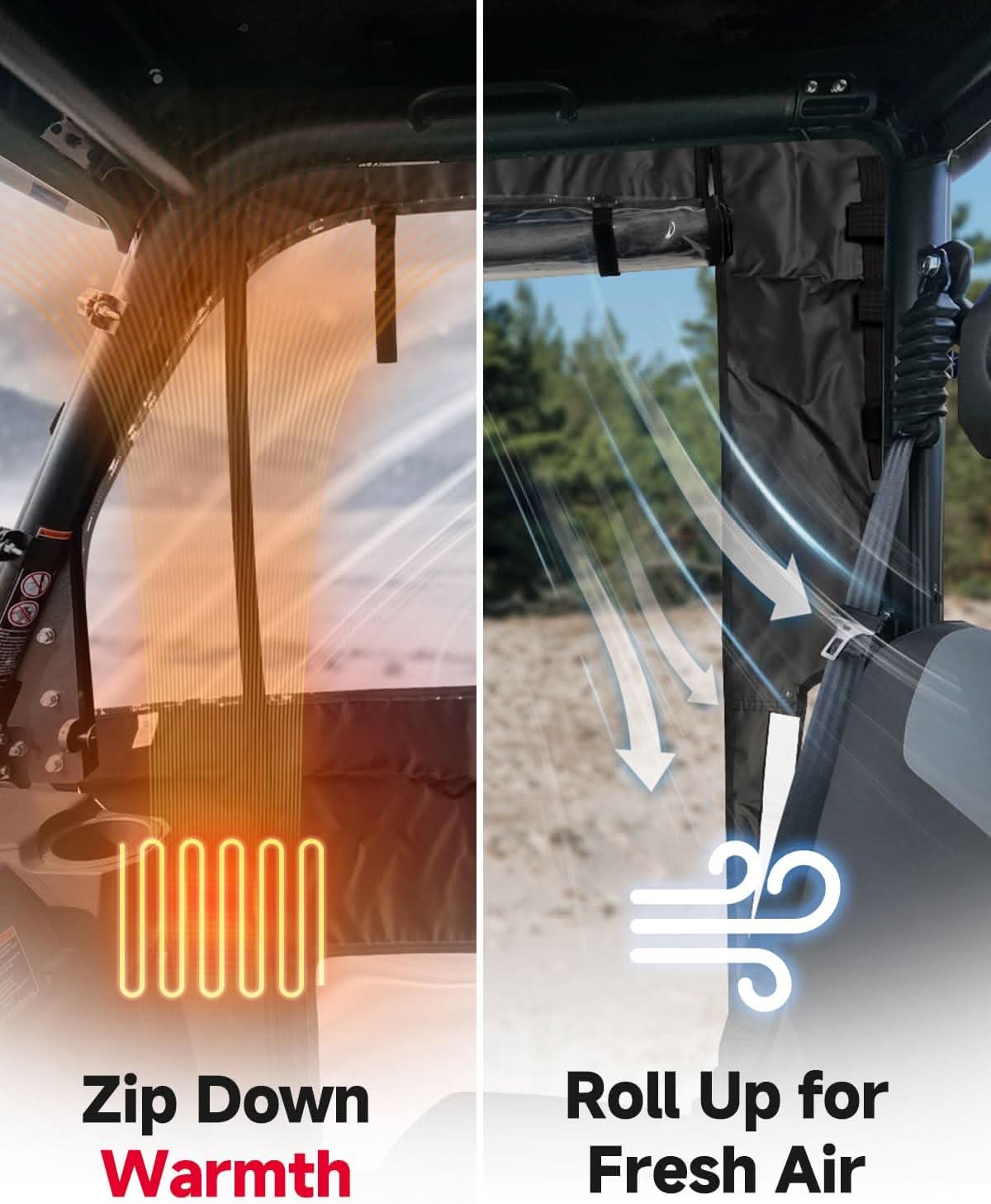 Kemimoto Soft Cab Enclosure Doors for CFMOTO UFORCE 1000