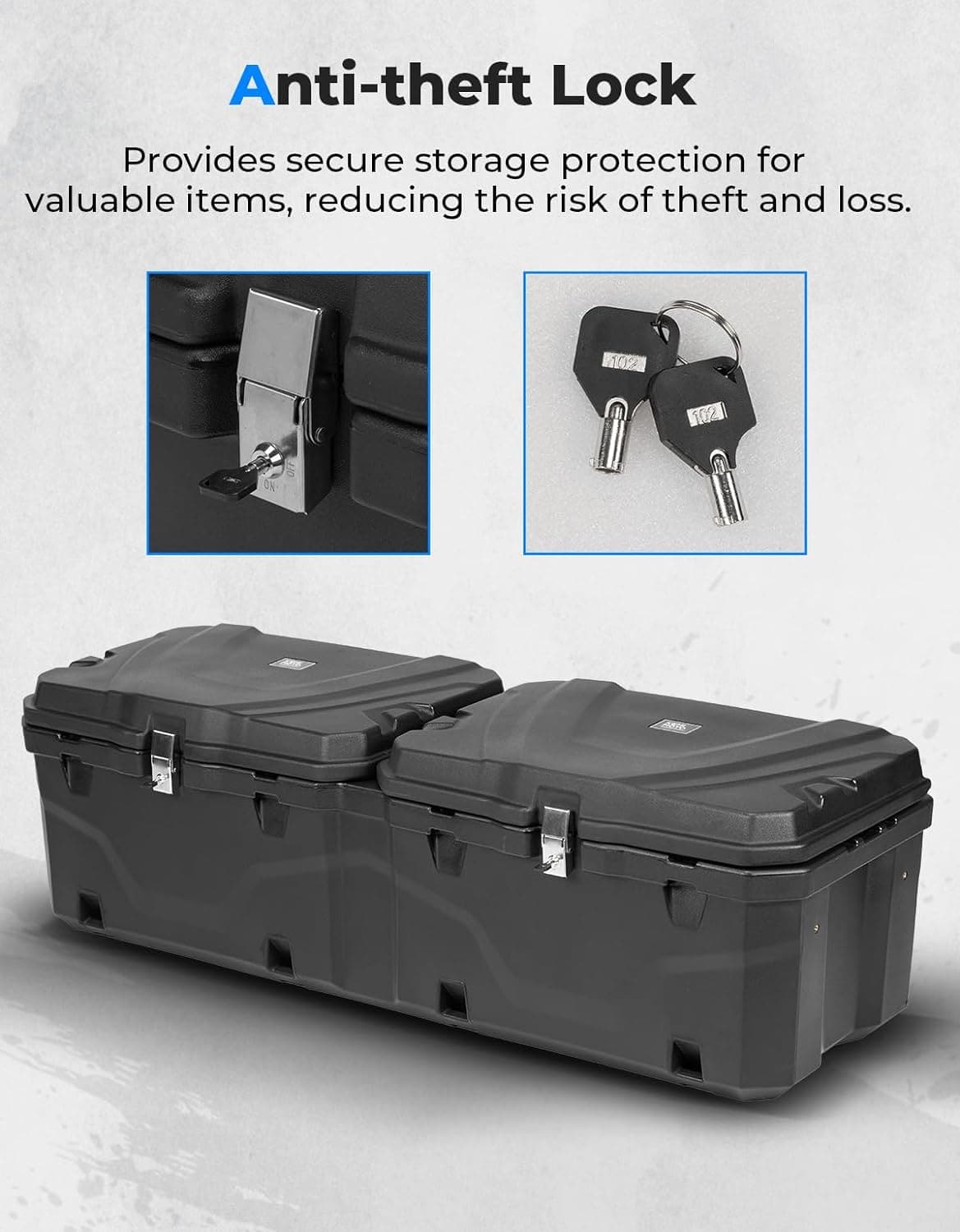 Kemimoto UTV Bed Box 29GAL for Polaris Ranger 1000/XP 1000/CREW