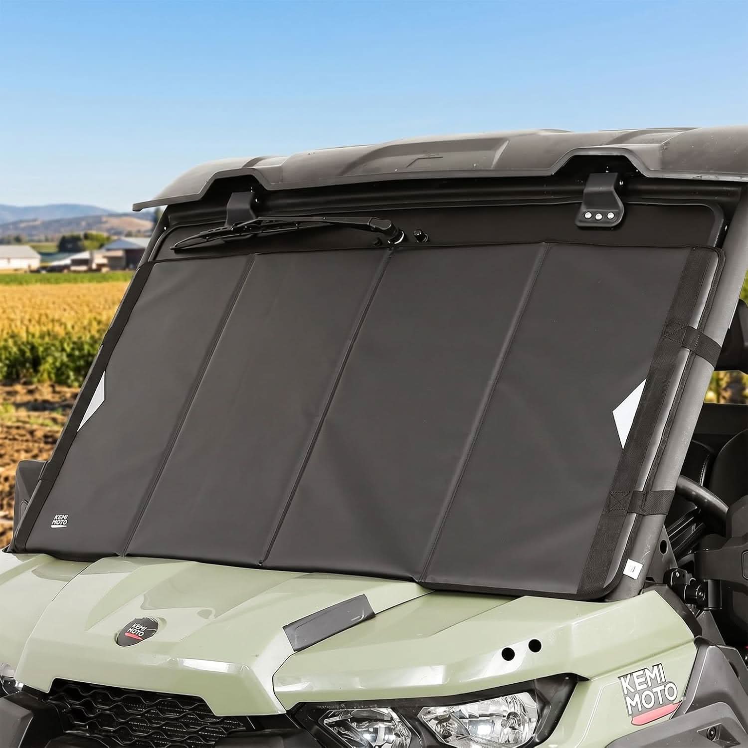 Kemimoto Glass Windshield Cover for Polaris Ranger & Can‑Am Defender