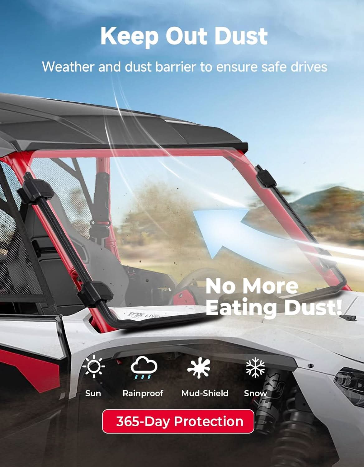 Kemimoto Front Windshield for Honda Talon 1000 2019+ High‑Toughness PC