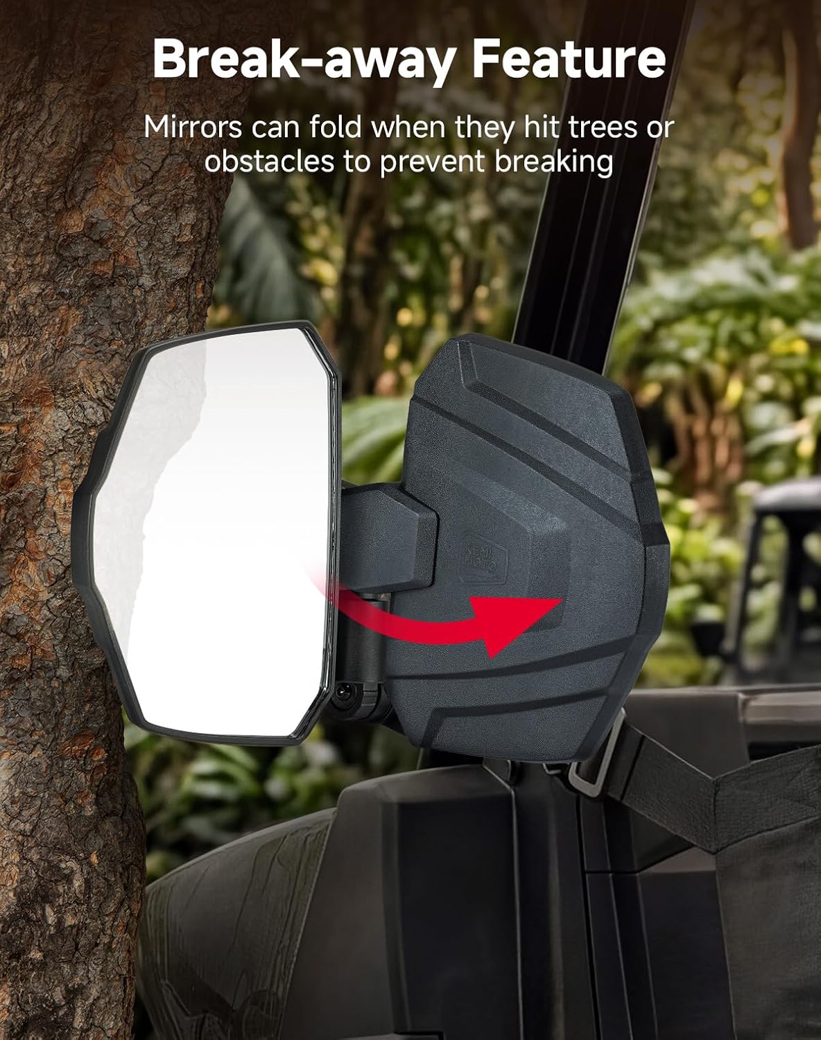 Kemimoto UTV Side View Mirrors Telescopic Bracket for Polaris Ranger