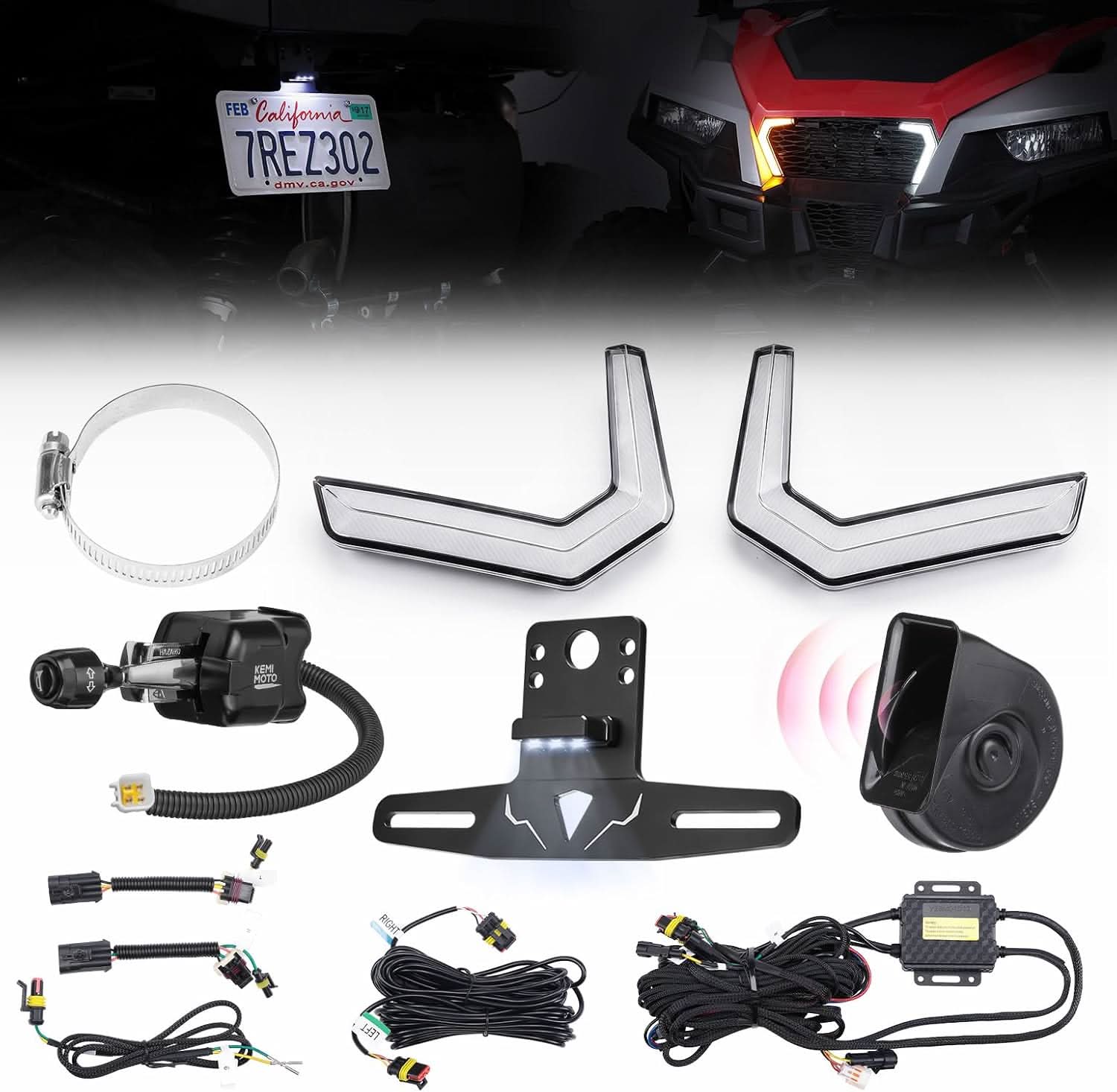 Kemimoto Turn Signal Kit with Horn for Polaris 1000/XP 2016‑2026
