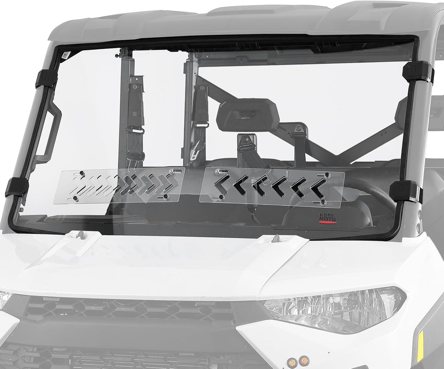 Kemimoto 2-In-1 Vented Front Windshield for Polaris Ranger XP 900/1000
