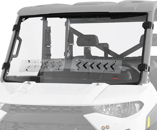 Kemimoto 2-In-1 Vented Front Windshield for Polaris Ranger XP 900/1000