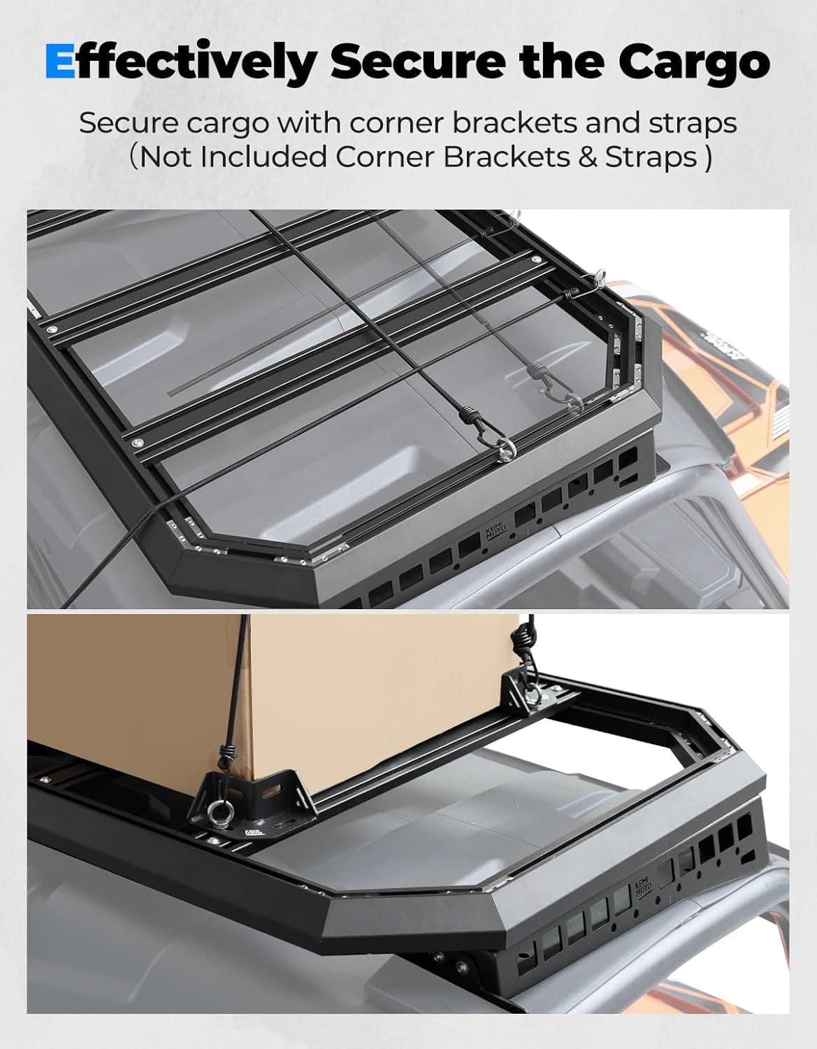 Kemimoto Polaris Ranger Roof Rack Heavy-Duty 220lb Capacity