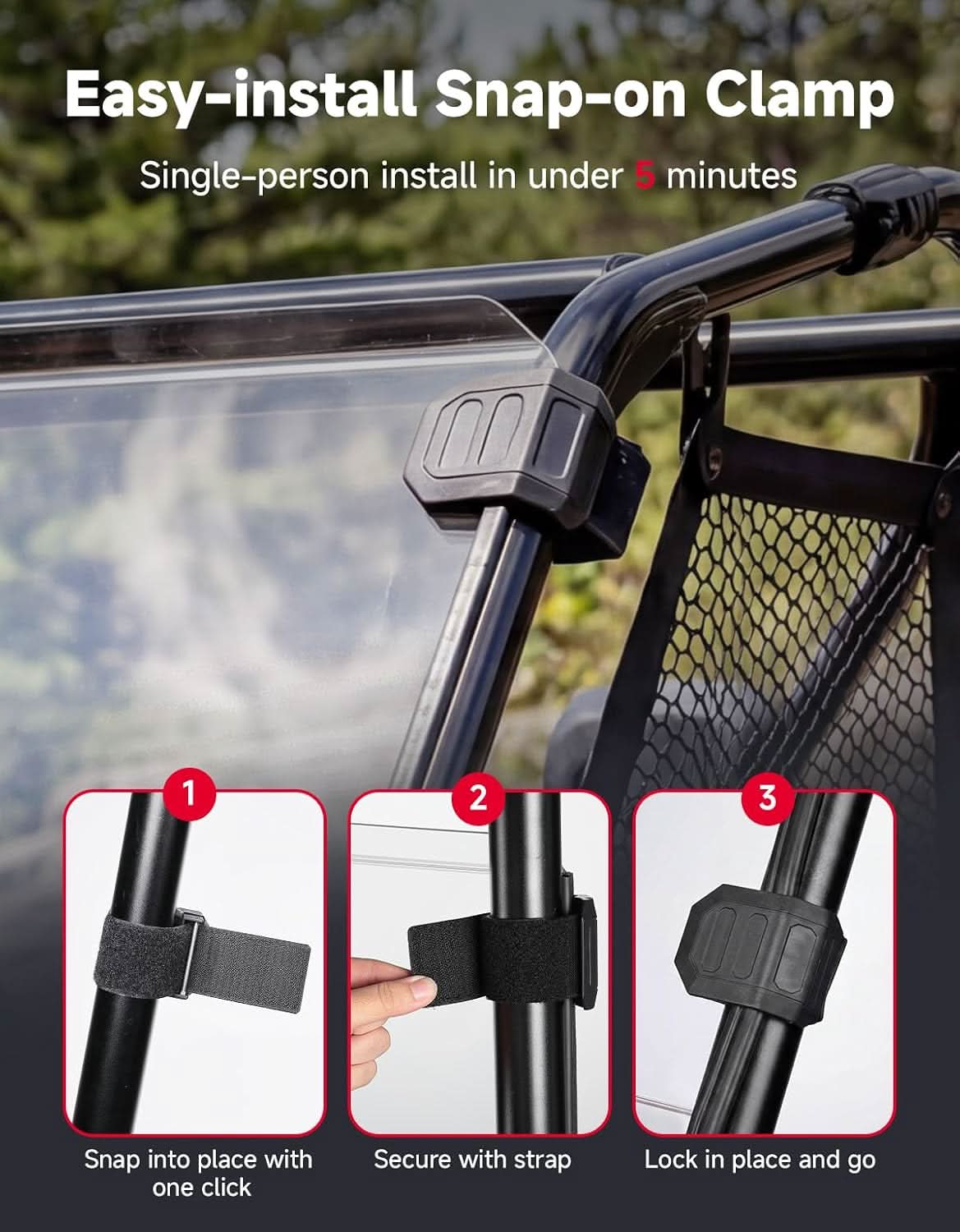 UTV Quick Install Front Windshield For Pioneer 520/500
