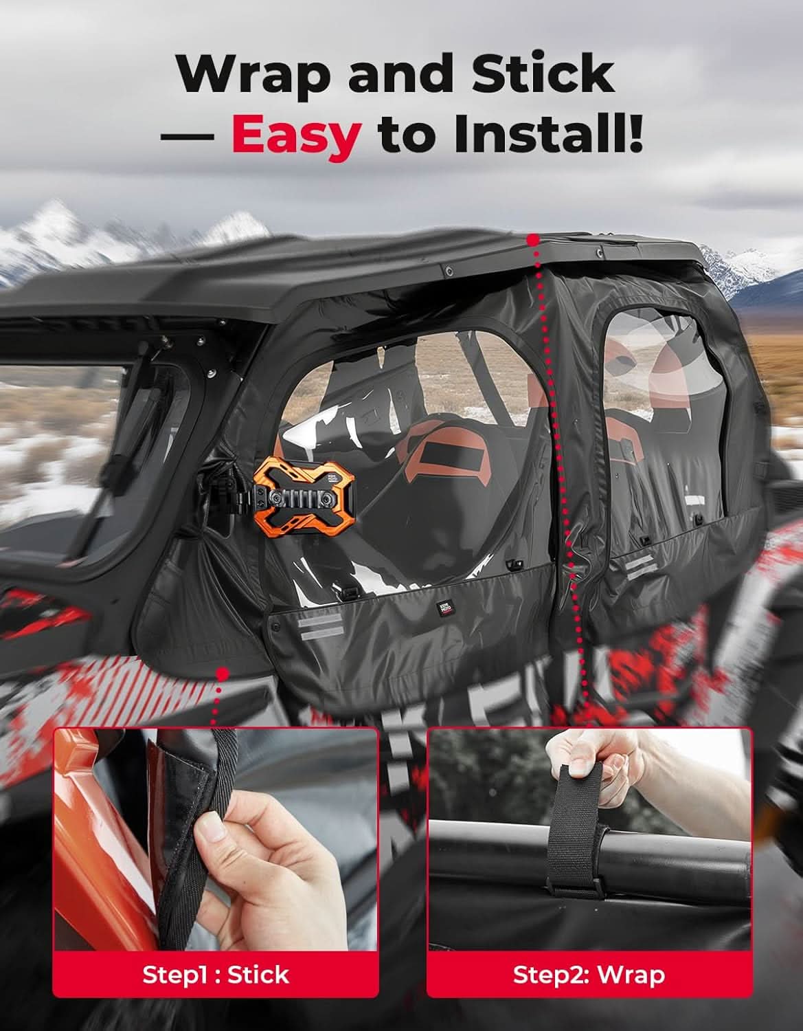 Kemimoto Cab Enclosure With Dome Lights For RZR XP4 1000