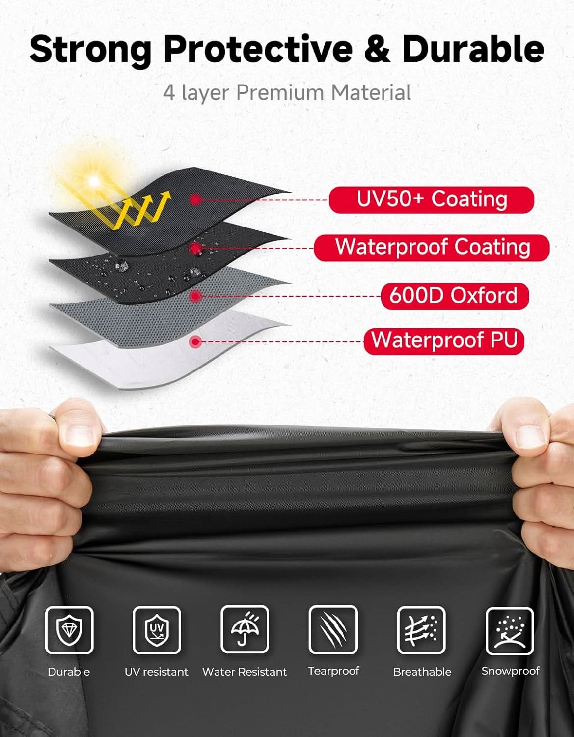 Kemimoto Heavy-Duty Waterproof UTV Cover 2 Seater