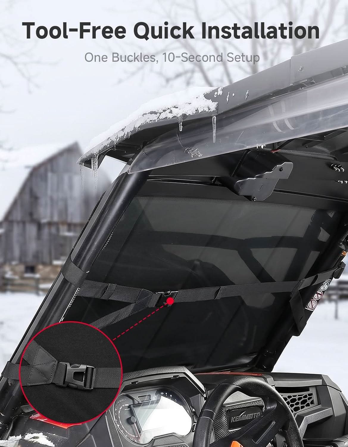 Kemimoto Waterproof Windshield Cover for Polaris RZR XP 1000 2014-2023