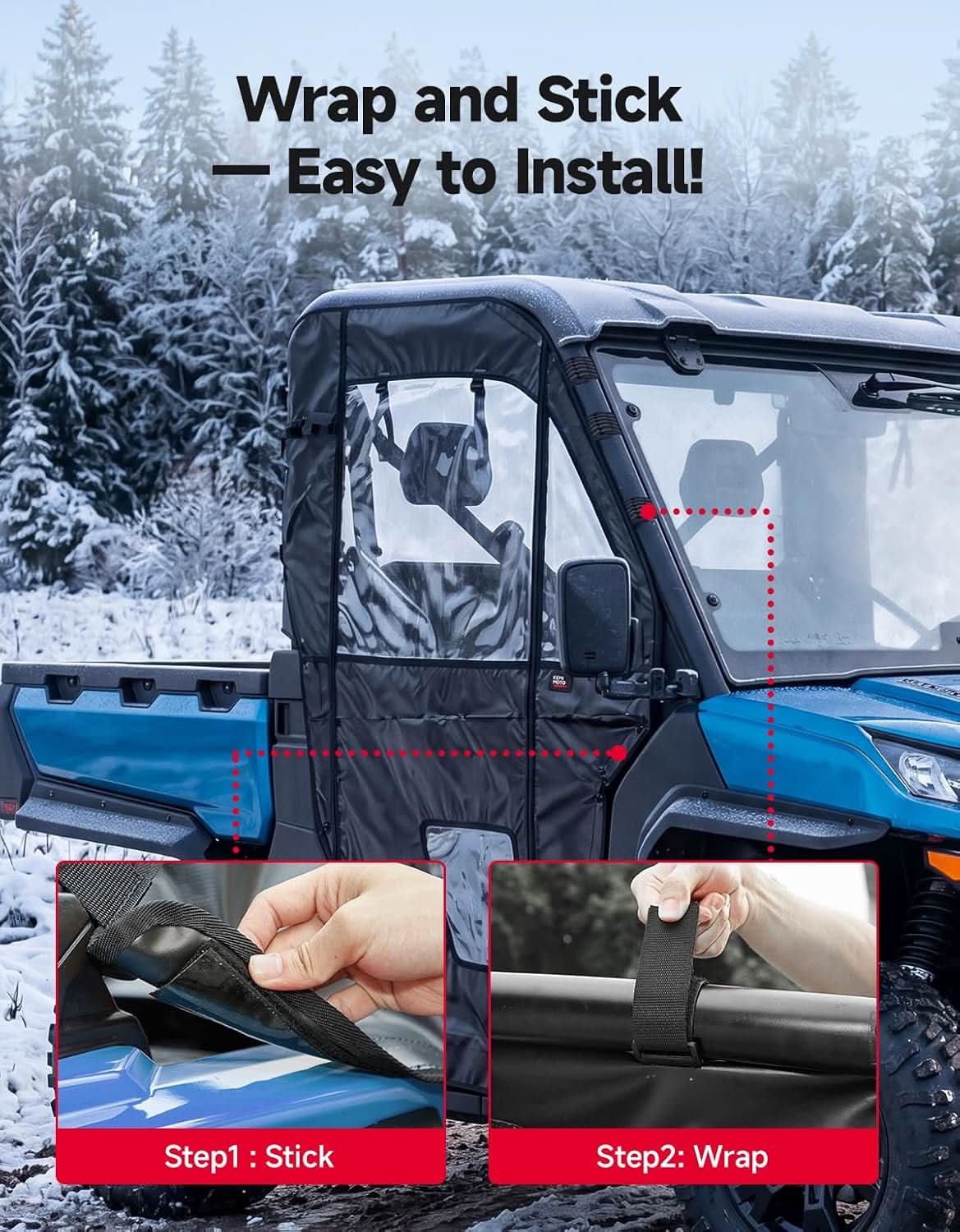 Kemimoto Soft Cab Enclosure Doors for CFMOTO UFORCE 1000
