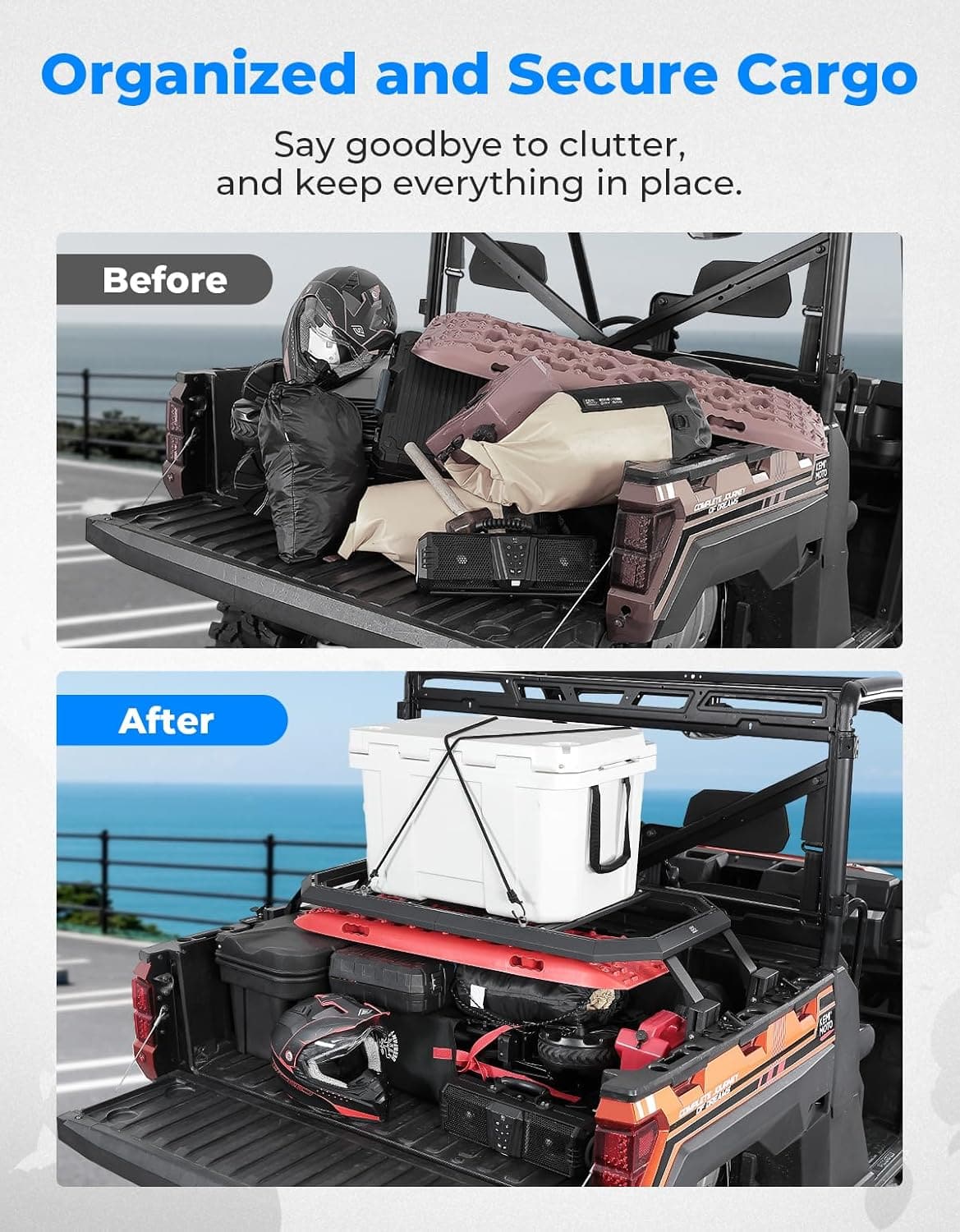 Kemimoto Rear Rack for Polaris Ranger 1000 XP 1000 Diesel