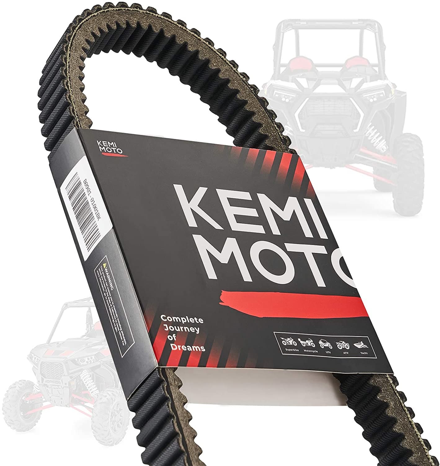 Kemimoto Carbon Drive Belt for Polaris RZR XP 1000