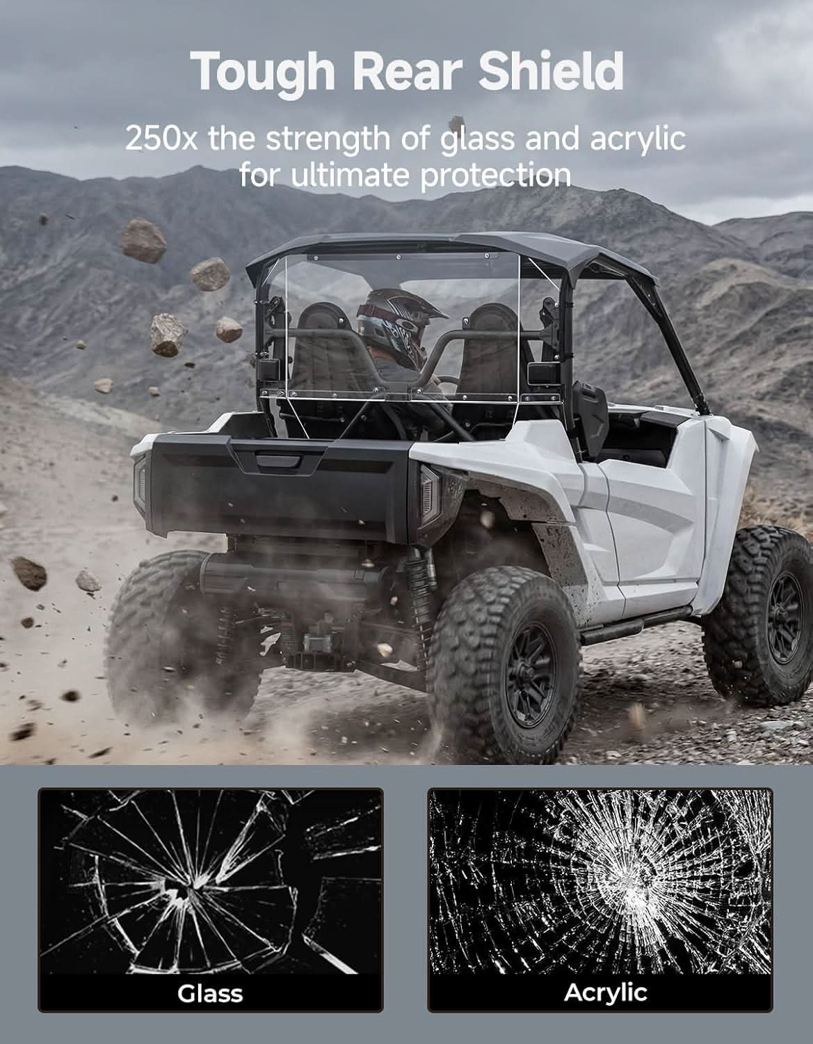 Kemimoto Rear Windshield Hard-Coated for Wolverine RMAX2