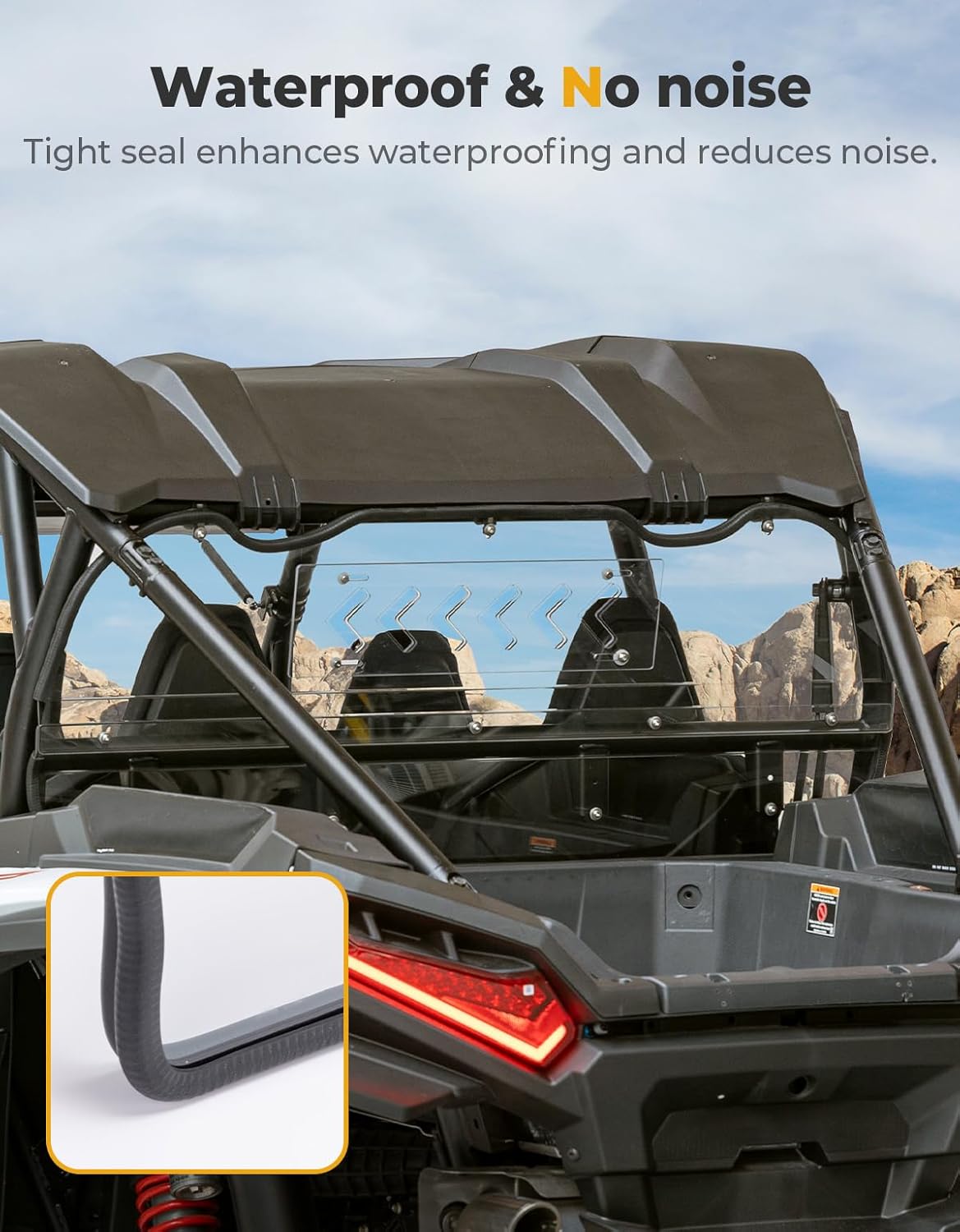 Kemimoto Clear Rear Windshield for Polaris RZR XP 1000 2024-2025