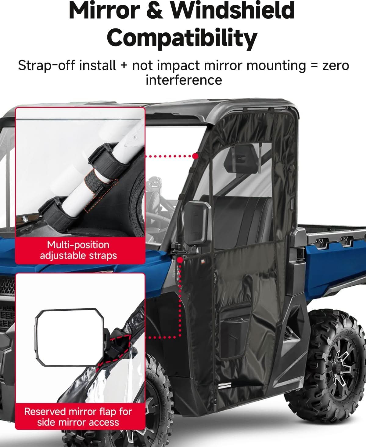 Kemimoto Soft Cab Enclosure Doors for CFMOTO UFORCE 1000