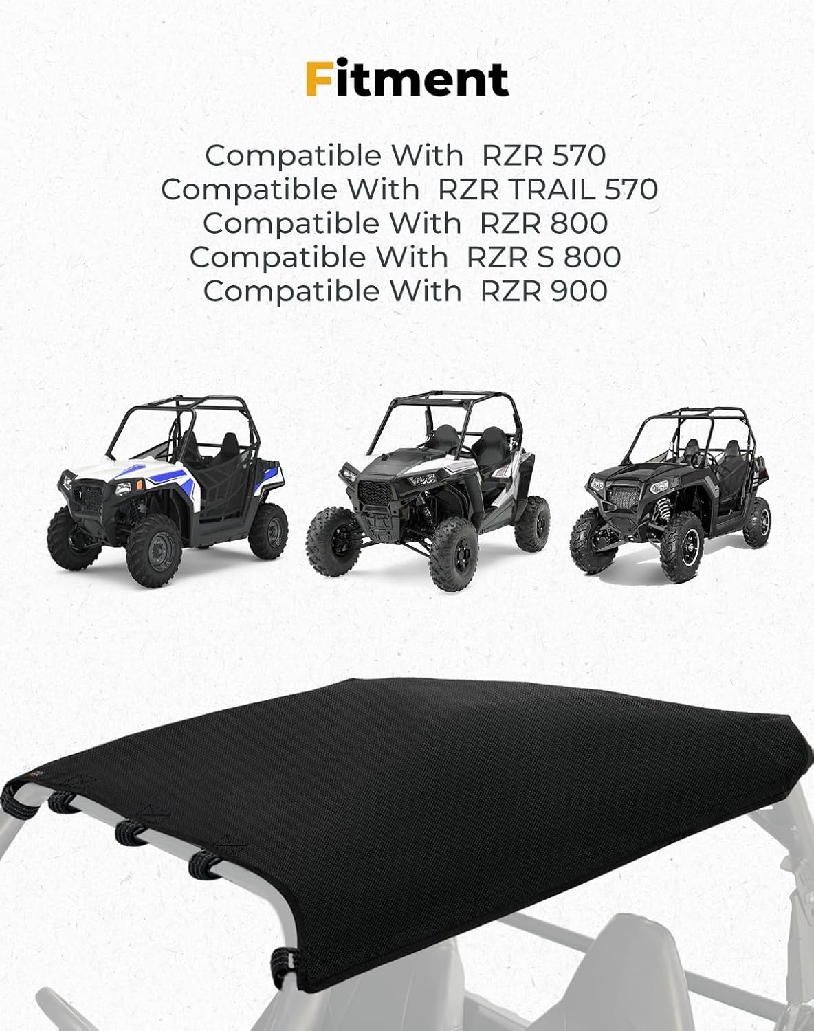 Kemimoto 1680D Oxford Fabric Roof for RZR 570/Trail 570/800
