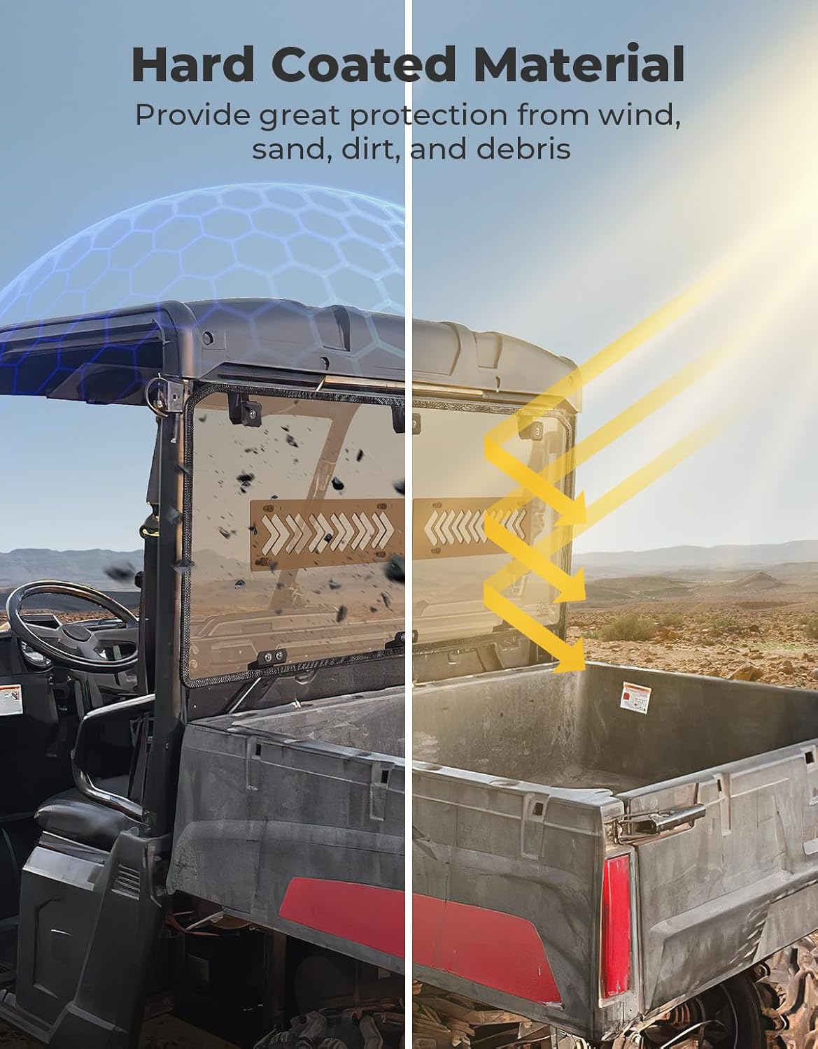Kemimoto Tinted Rear Window for Polaris Ranger Midsize 500/570