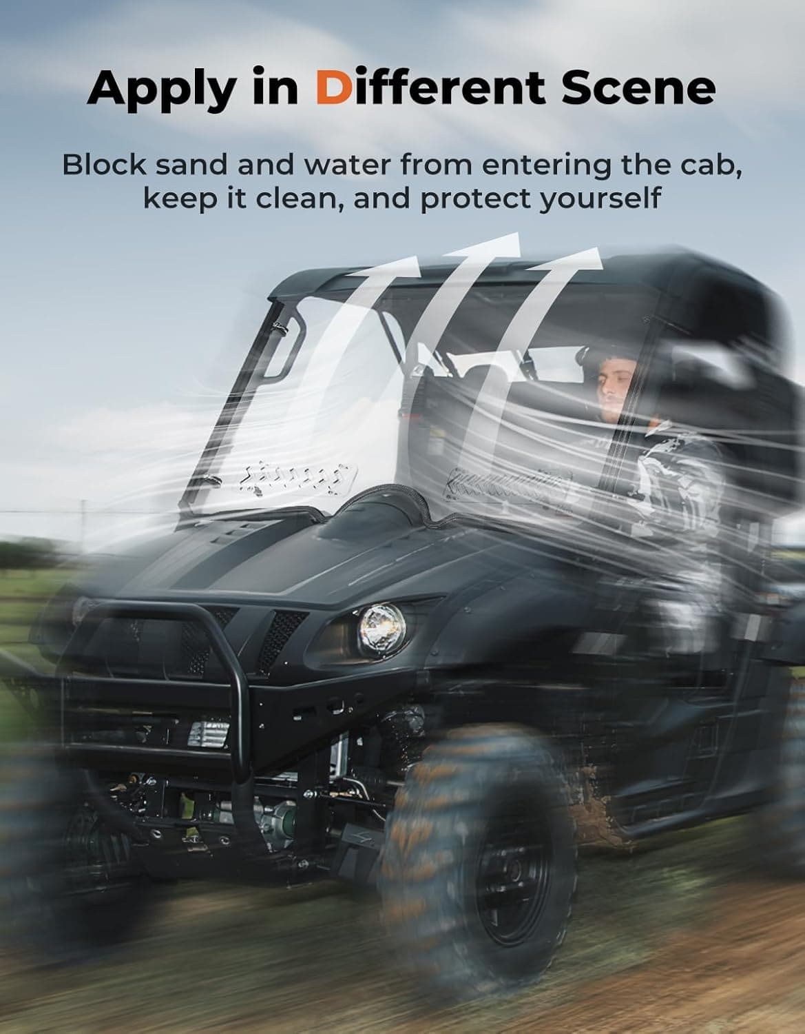 Kemimoto Heavy Duty Front Windshield for Rhino 450/660/700