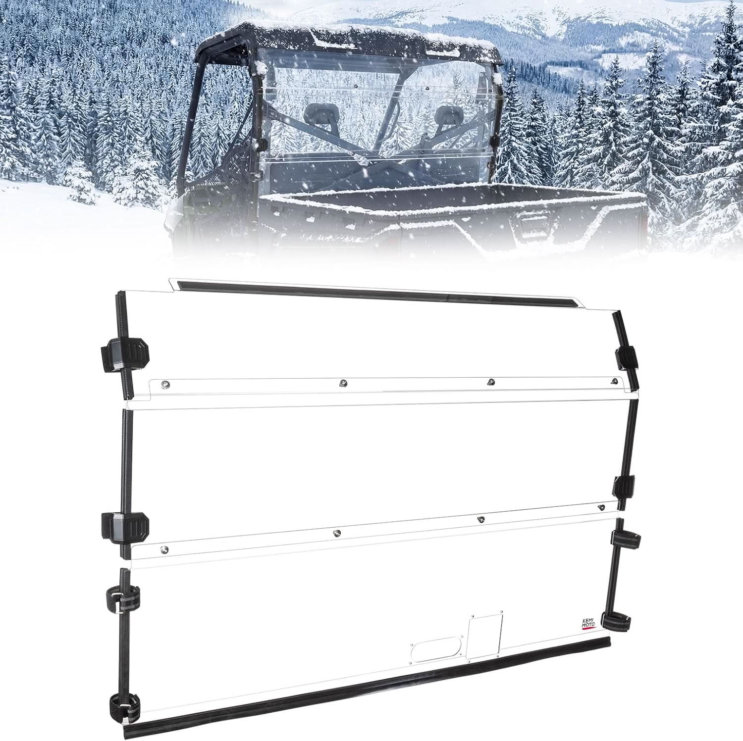 Kemimoto Hard-Coated Rear Windshield for Polaris Ranger 570/800 Full Size