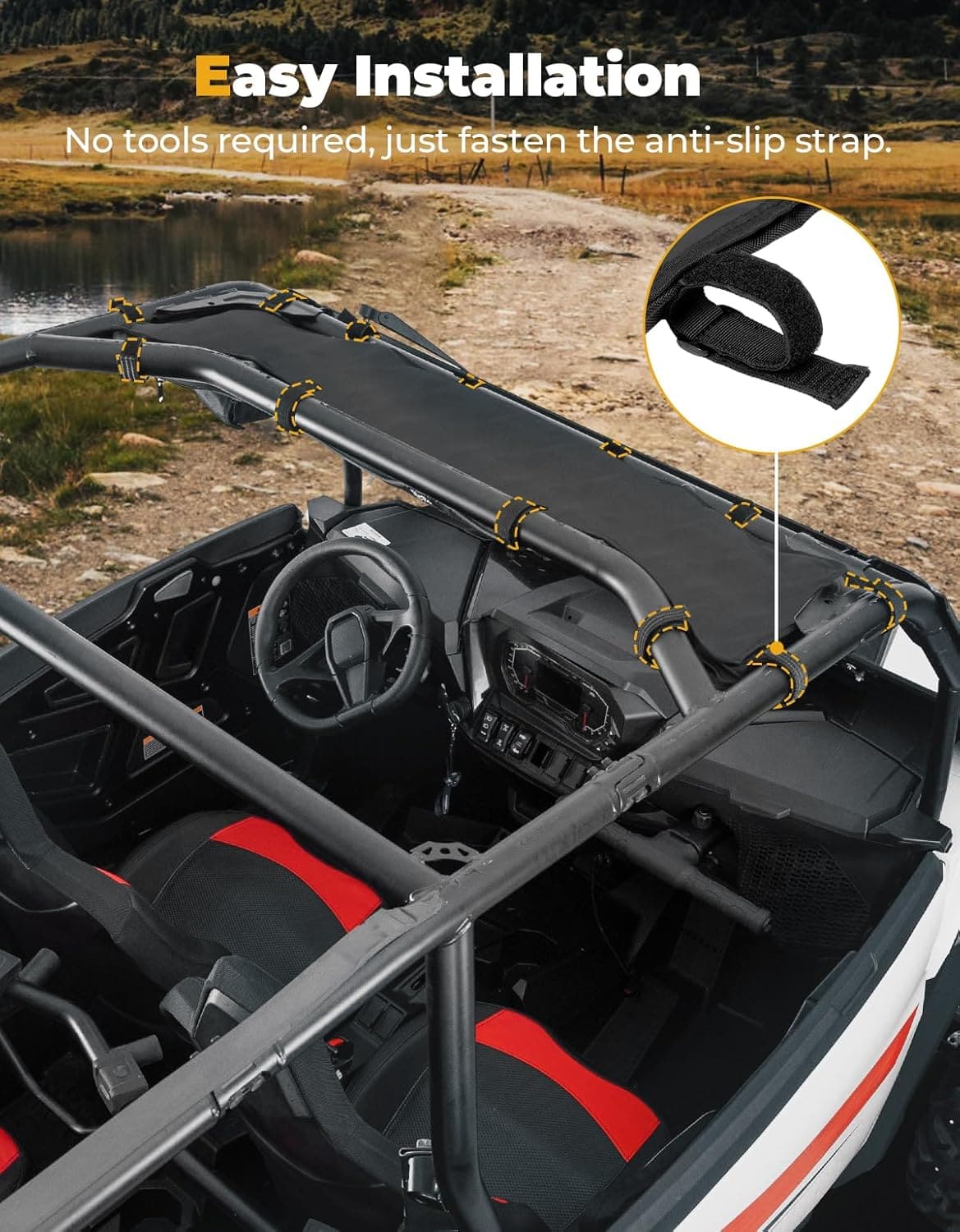 Kemimoto UTV Roof Bag for 2024-2025 Polaris RZR XP 1000