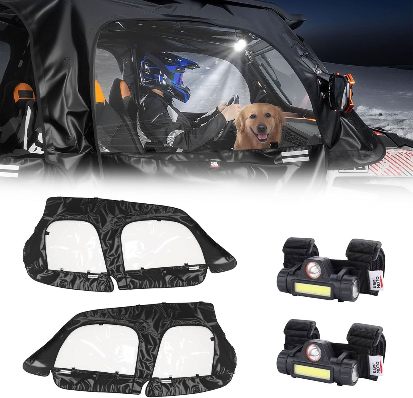 Kemimoto Cab Enclosure With Dome Lights For RZR XP4 1000