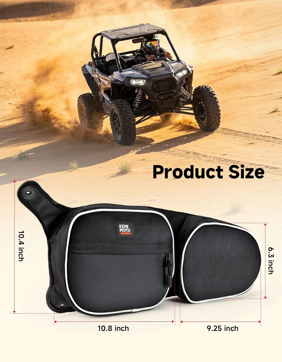 Kemimoto Door Storage Bags with Knee Pads for RZR 900