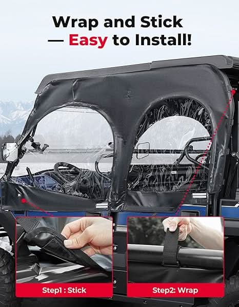 Kemimoto Soft Upper Doors Custom-Fit for Kawasaki Mule Pro FXT/DTX
