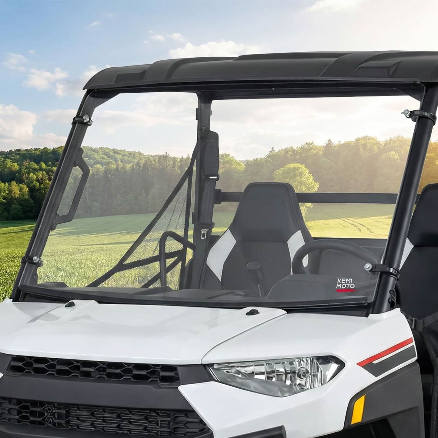 Kemimoto Front Windshield for Polaris Ranger 150 2018+ Scratch-Resistant
