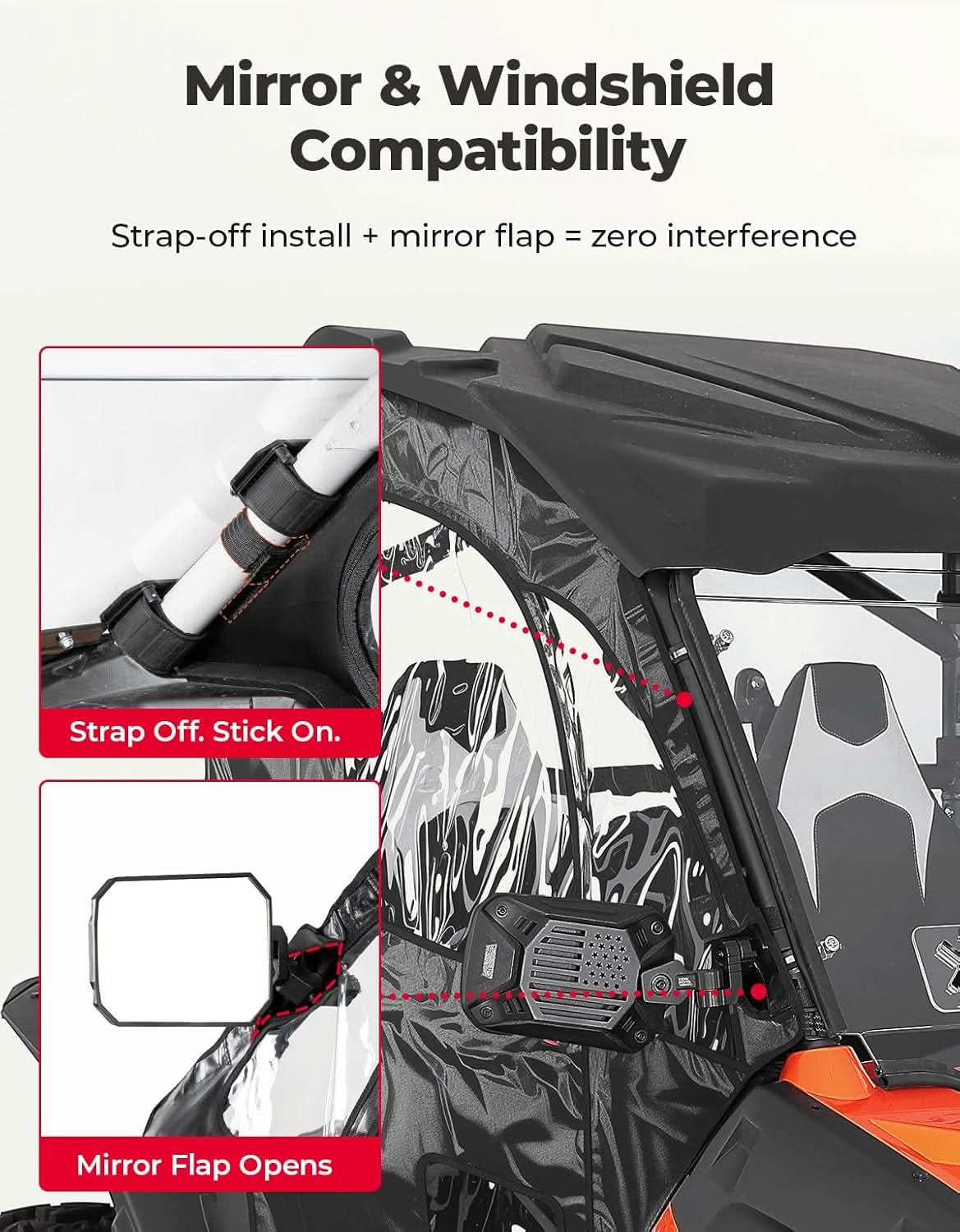 UTV Soft Upper Doors for CFMOTO ZForce 500/800EX/1000