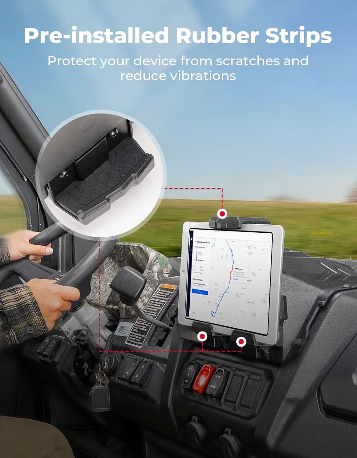 Kemimoto UTV Tablet Holder for CFMOTO Uforce 1000/1000 XL