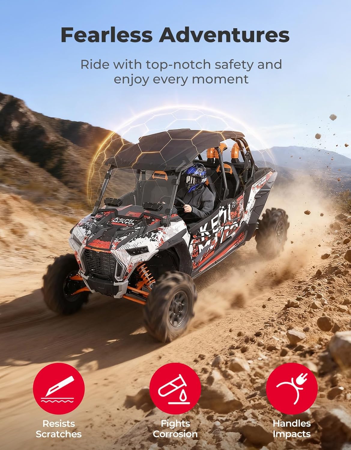 Kemimoto Hard Roof 4‑Seater Polaris RZR XP 4 1000 Turbo