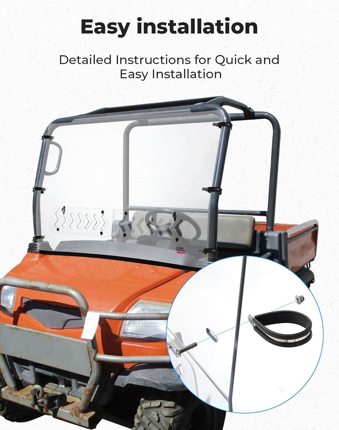 Front Windshield with Vent For Kubota RTV X900/ X1120