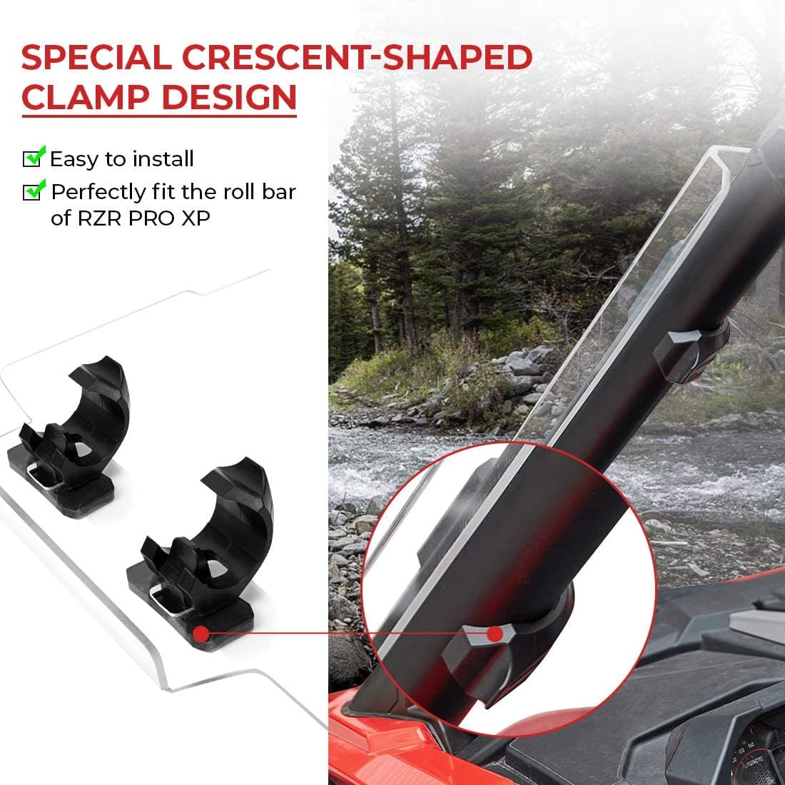 Kemimoto Scratch Resistant Full Windshield for 2020+ Polaris RZR PRO