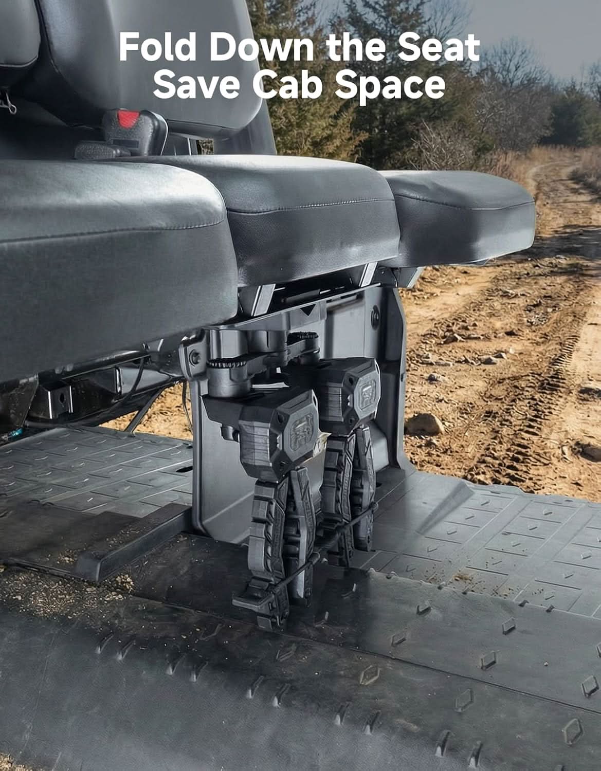 Kemimoto UTV Seat Gun Rack Vertical Saving for Defender Ranger