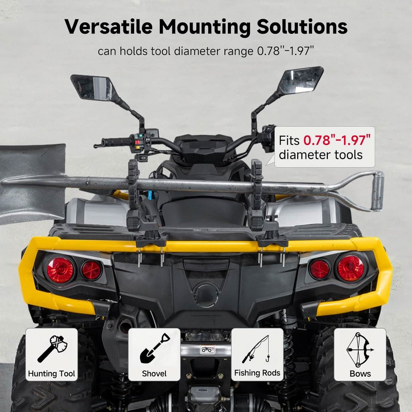 Kemimoto Hunting Tool Holder Gear Mount for UTV/ATV 2-Pack