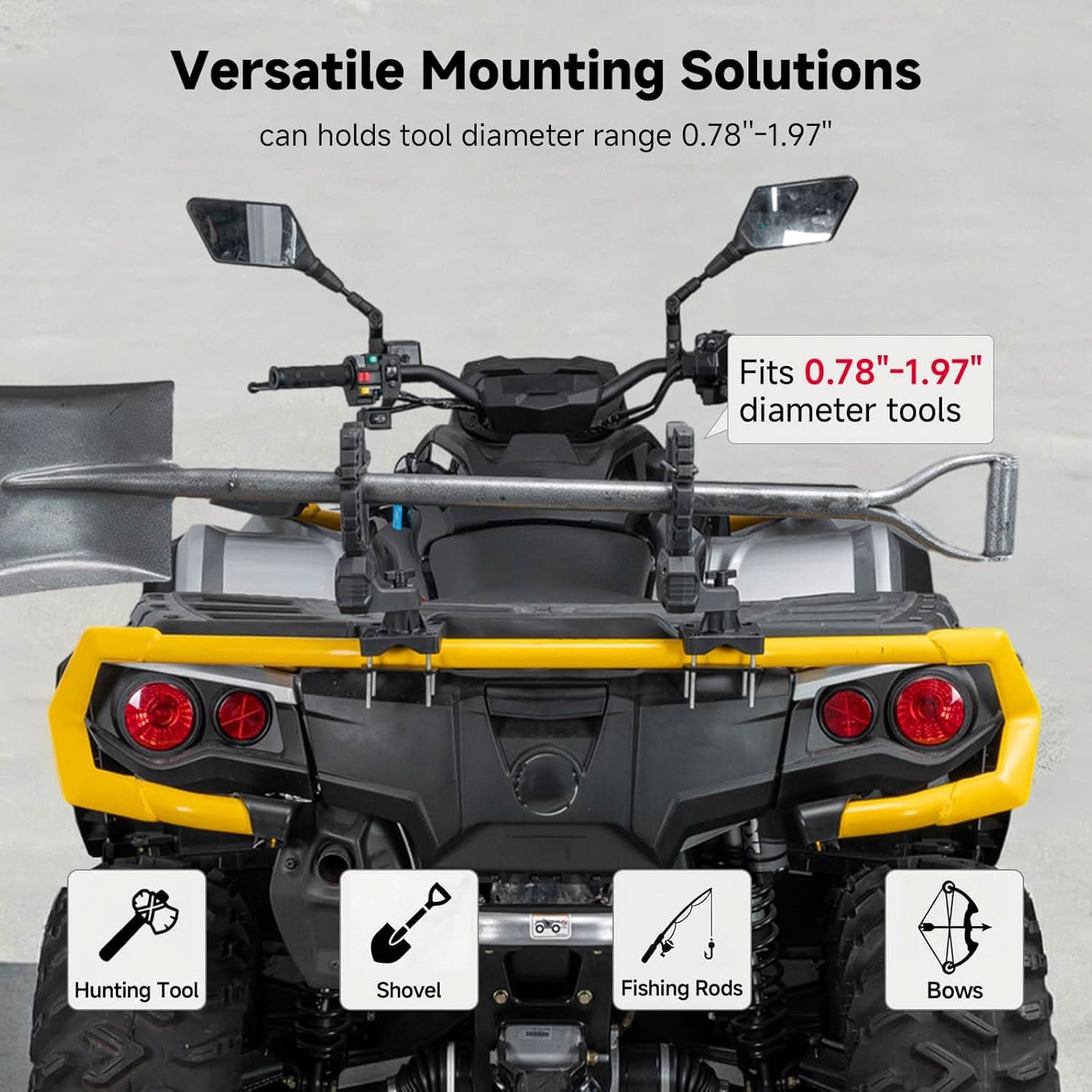 Kemimoto Hunting Tool Holder Gear Mount for UTV/ATV 2-Pack