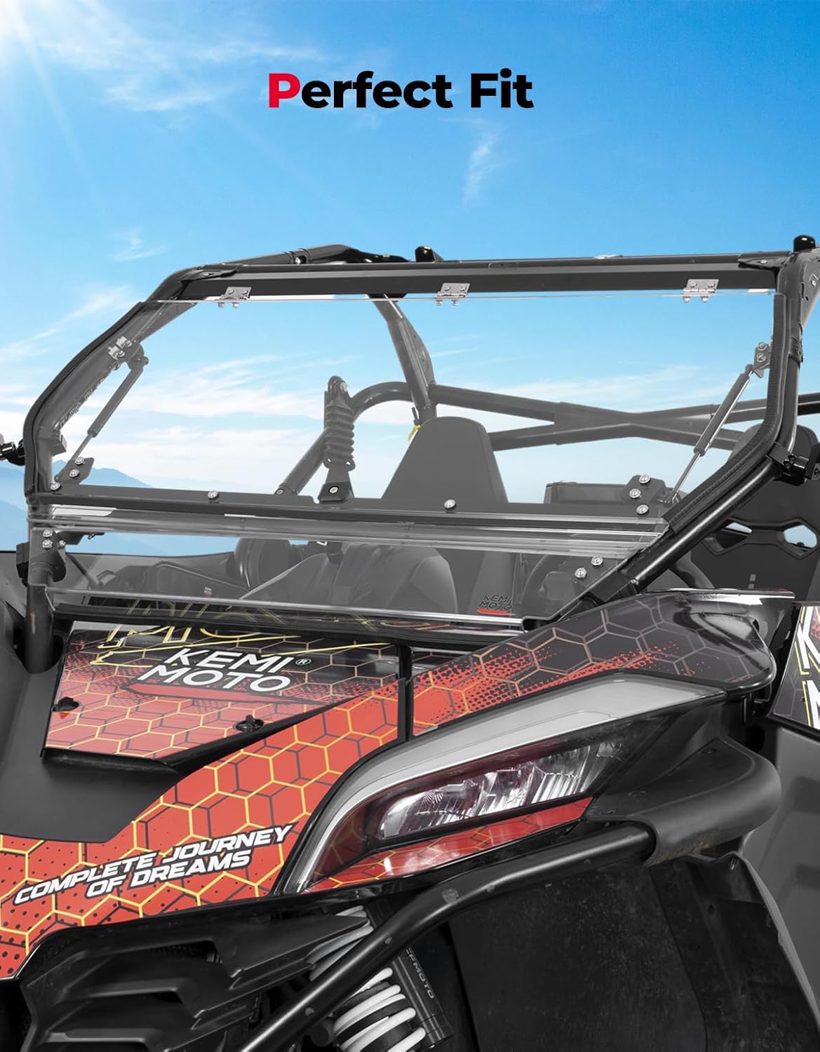 Kemimoto 2-in-1 Flip Windshield for CFMOTO ZForce 950