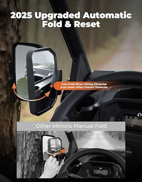 Kemimoto Auto-Folding Side View Mirrors for Can‑Am Defender 2016‑2026