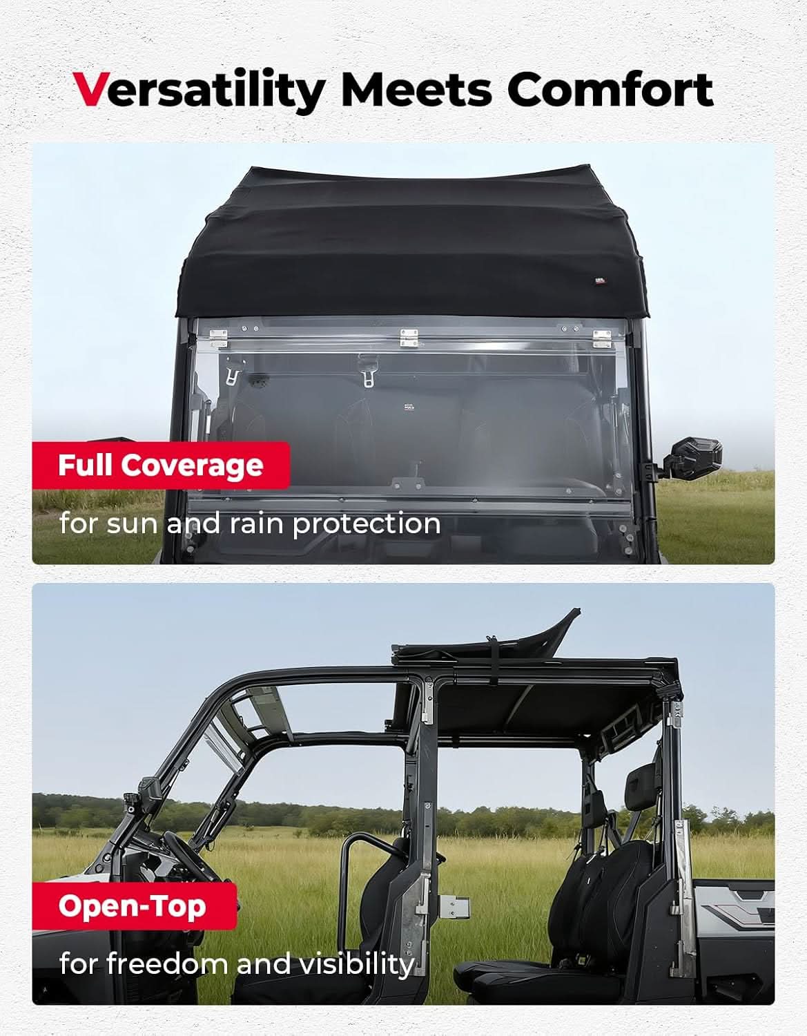 Kemimoto Polaris Ranger Crew UTV Soft Top 2019-2026