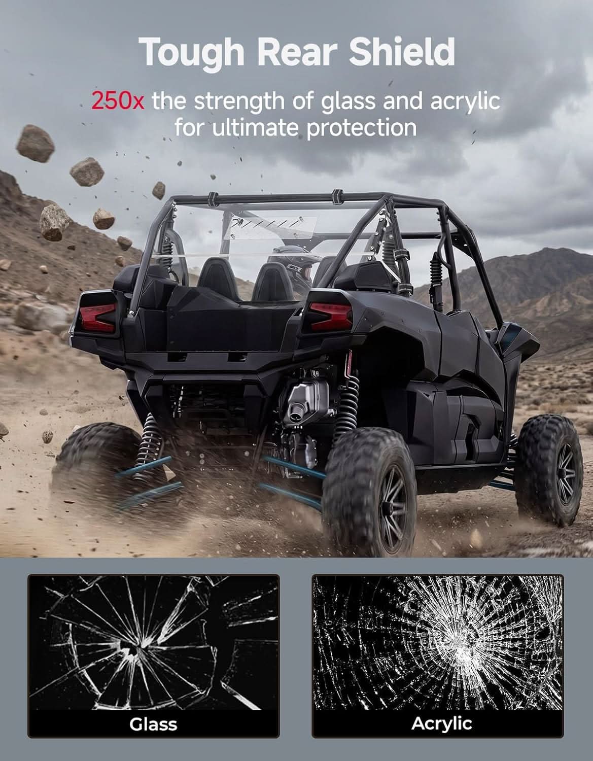 Kemimoto Sliding Rear Windshield for Kawasaki Teryx KRX 4 1000