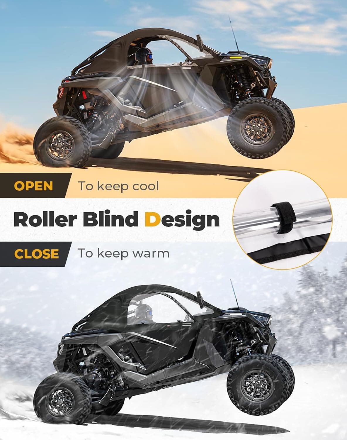 Kemimoto Upper Cab Enclosures for Polaris RZR PRO R 2022-2025