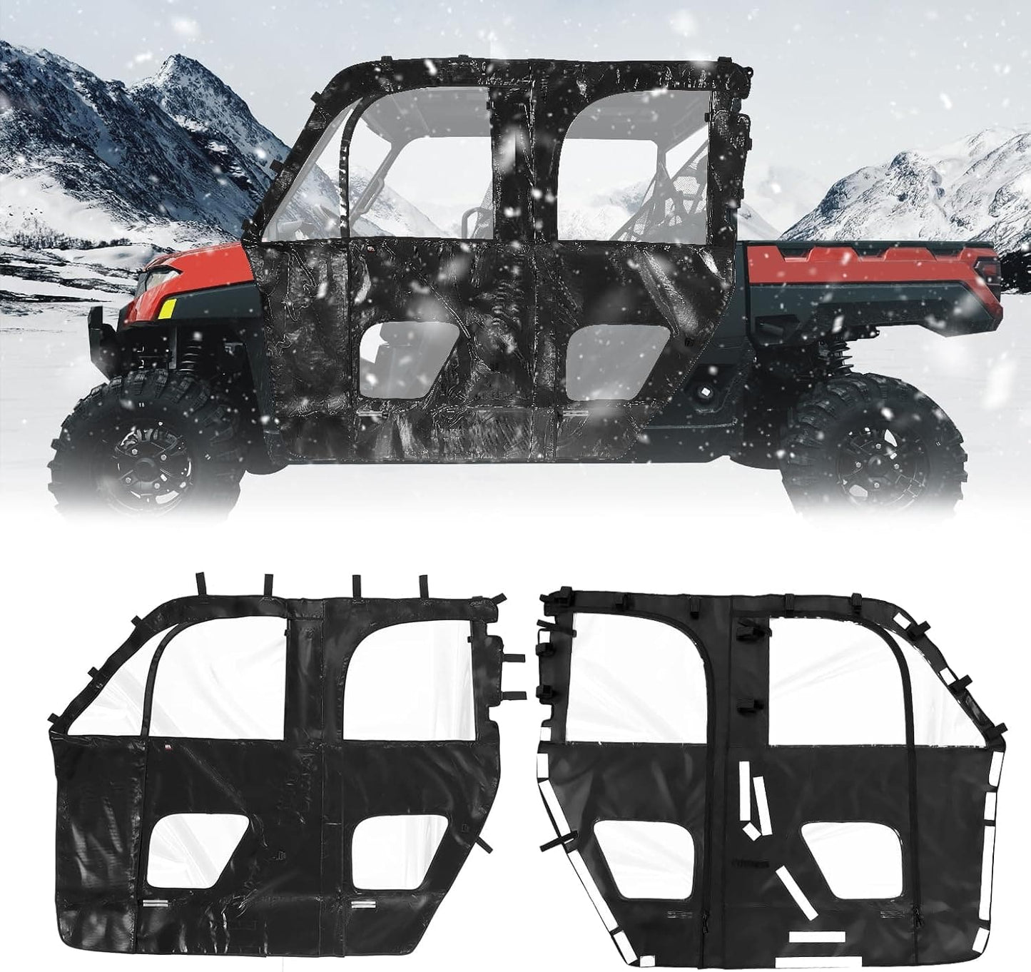 Kemimoto UTV Cab Enclosure for Polaris Ranger XP 1000 Crew