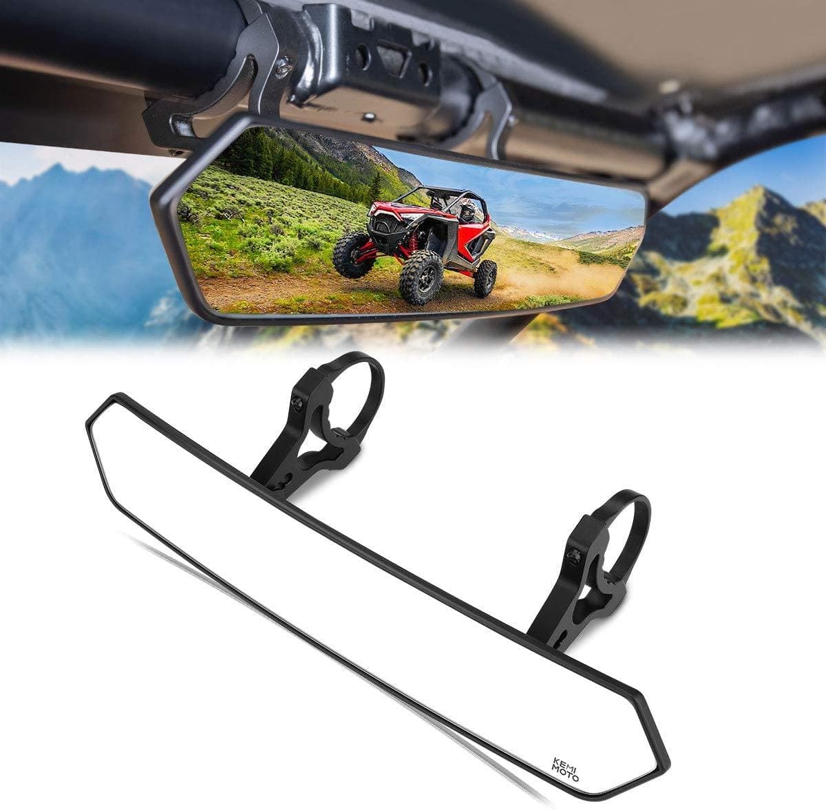 Kemimoto Dual UTV Rear View and Side Mirrors Adjustable