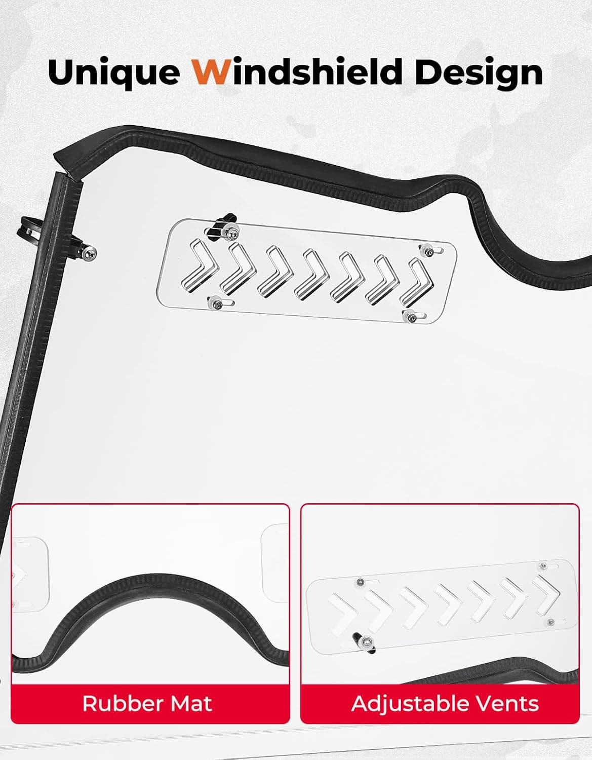 Kemimoto Heavy Duty Front Windshield for Rhino 450/660/700